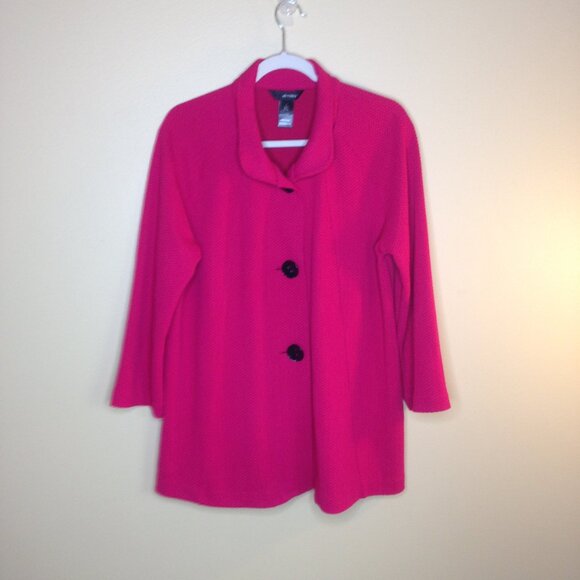 Ali Miles Button Front Tunic Blazer Jacket Large - Picture 1 of 6
